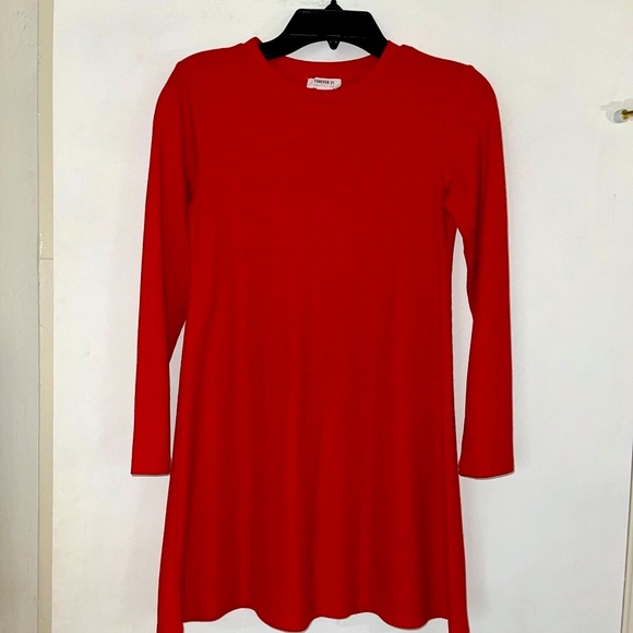 Forever 21 Other - FOREVER 21…FOR GIRLS RED LONG-SLEEVE CREW NECK KNIT DRESS, SIZE 9-10